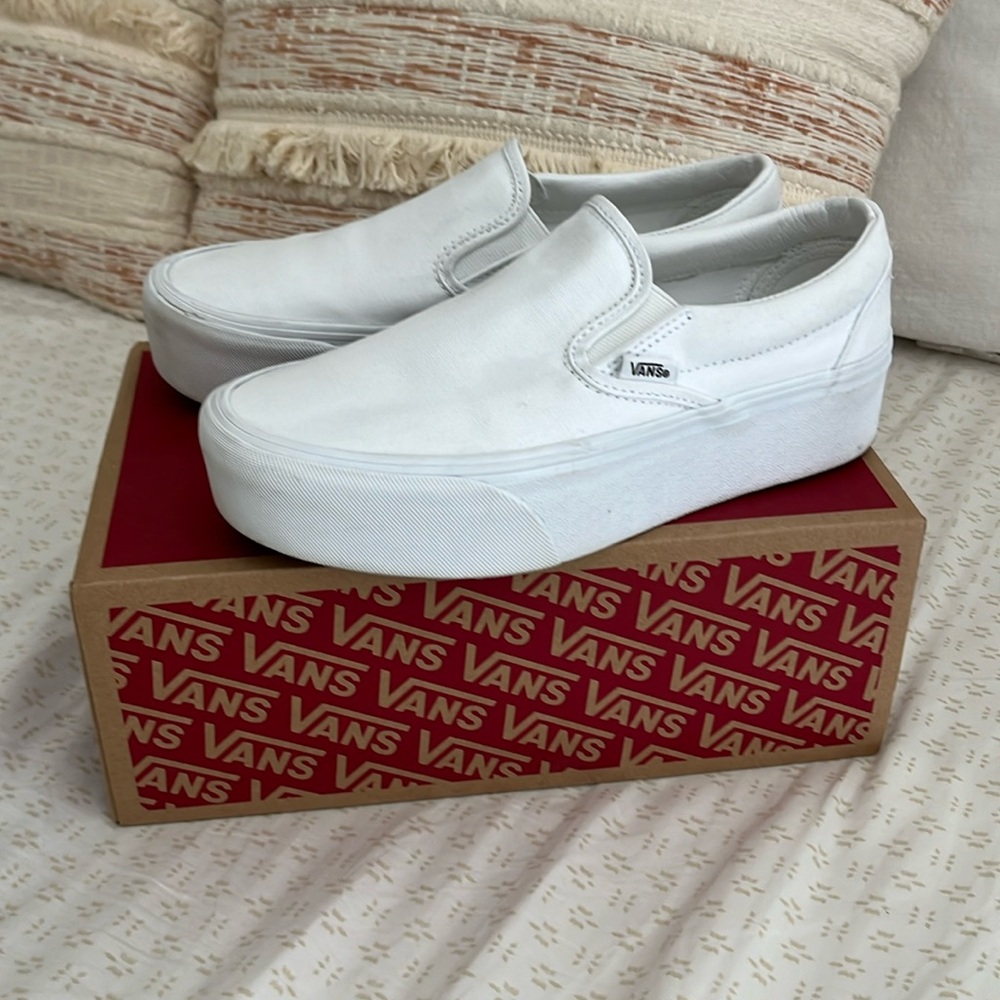Classic Slip-On Stackform Shoe - white